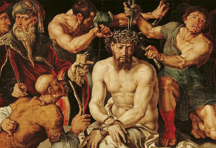 Maarten van Heemskerck Christ crowned with thorns oil painting picture